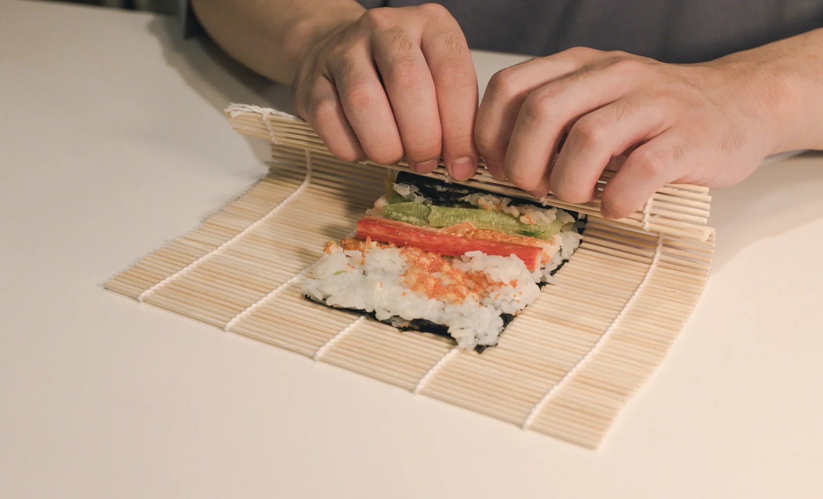 hand-rolled sushi